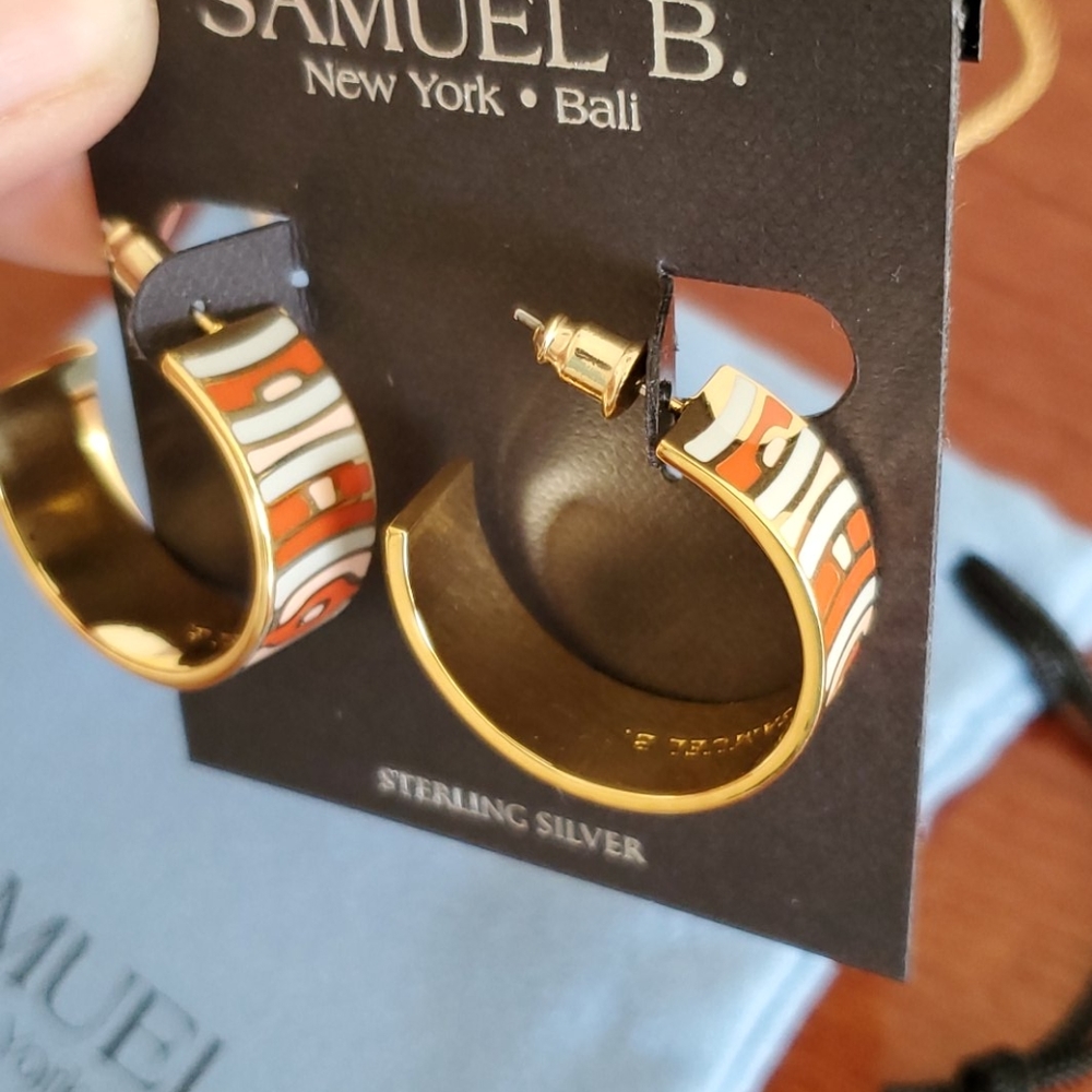 Samuel B gold plated necklace & earrings set, gold - Picture 4 of 7